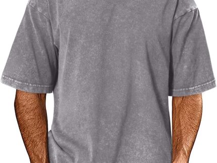 Oversized Tshirts for Men Short Sleeve Vintage Washed Basic Loose Tees