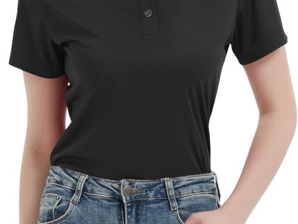 Women's Polo Shirts UPF 50+ Casual Sun Protection Work Quick Dry 4 Buttons Short Sleeve Collared Golf Shirt XS-3XL
