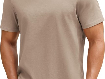 Mens T-Shirts 100% Cotton Premium Short Sleeve Shirt Crew Neck Basic Tshirt