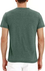 Mens Fashion Casual Front Placket Basic Long/Short Sleeve Henley T-Shirts - Image 2